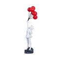 Resin Banksy-Inspired Flower Thrower Figurine - Decorative Sculpture for Home and Office Art Collection