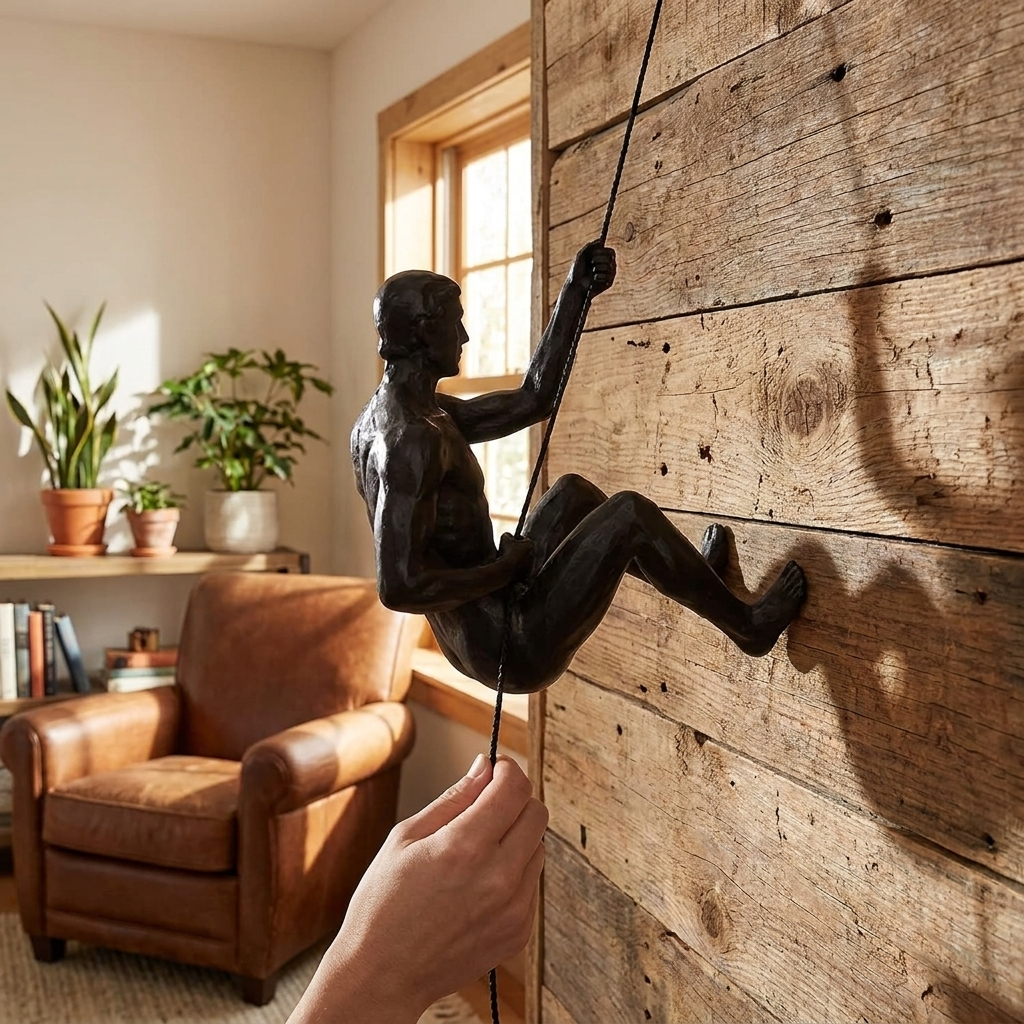Climbing Man Series Wall Sculpture