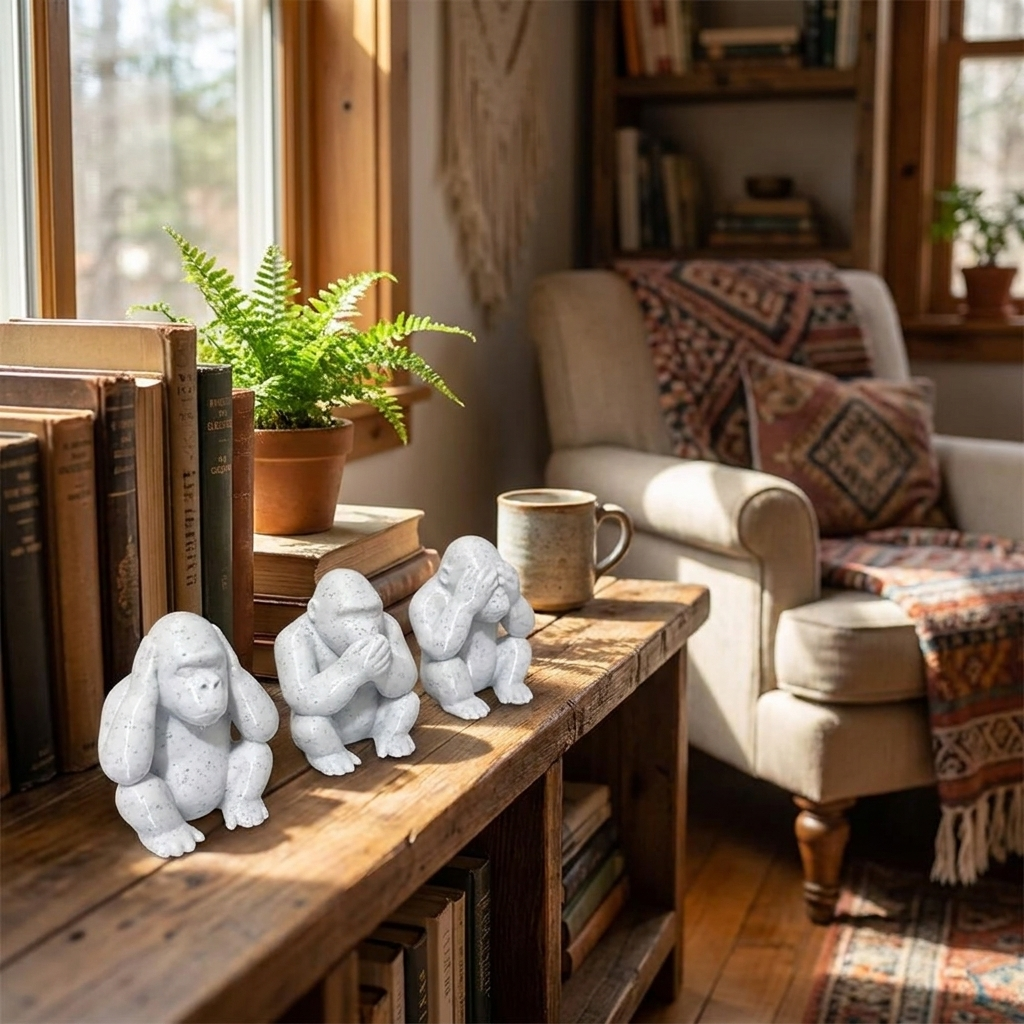 Three-Piece Monkey Ornament