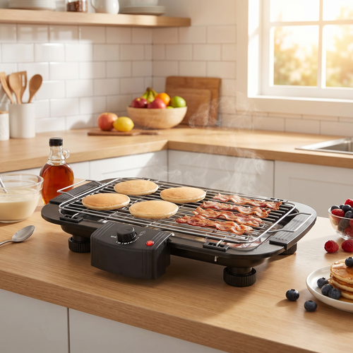 2000W Multifunction Electric Griddle cooking breakfast