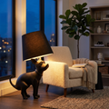 Resin Dog Floor Lamp in a living room