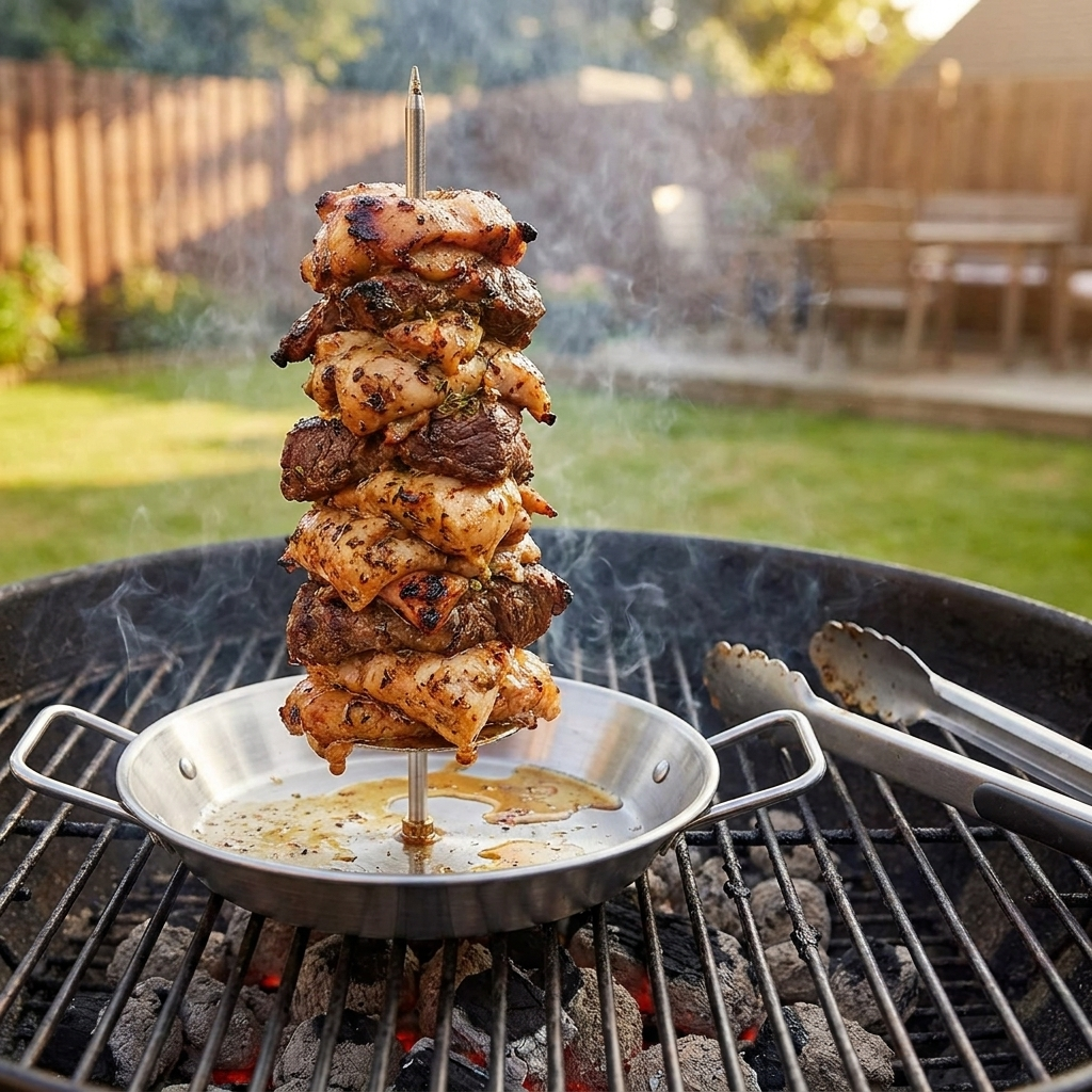 BBQ Vertical Meat Skewer — lifestyle