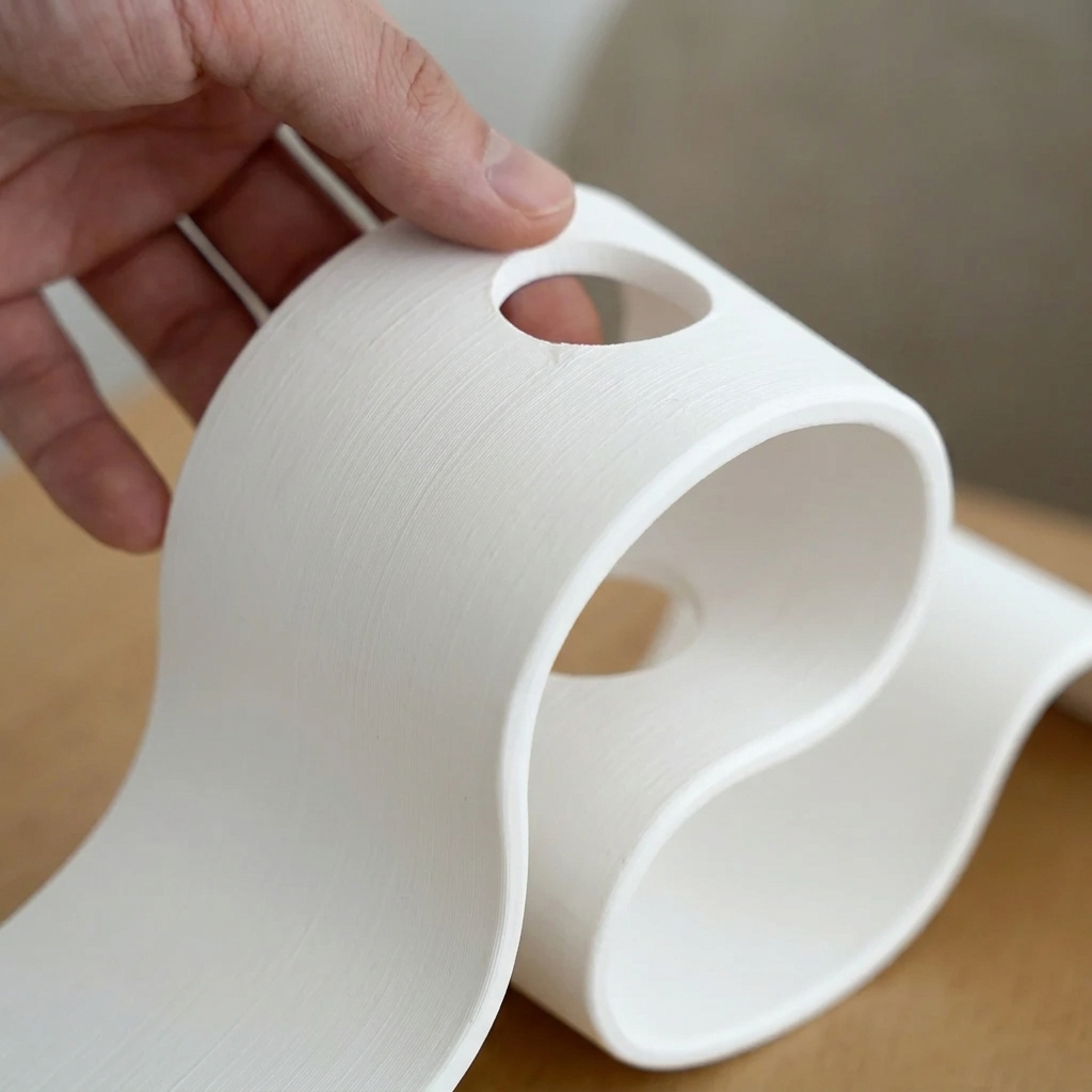 Modern Curved 3D Printed Vase - detail