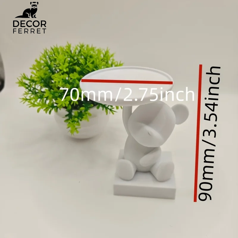 1PC Cute Bear Trinket Dish – Multifunctional Small Storage Organizer for Desk, Nightstand – Adorable Home Decor & Birthday Gift