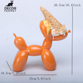 Balloon Dog Sculpture with Icecream Cone & Cake Design, Creative Bull Statue for Home Decor