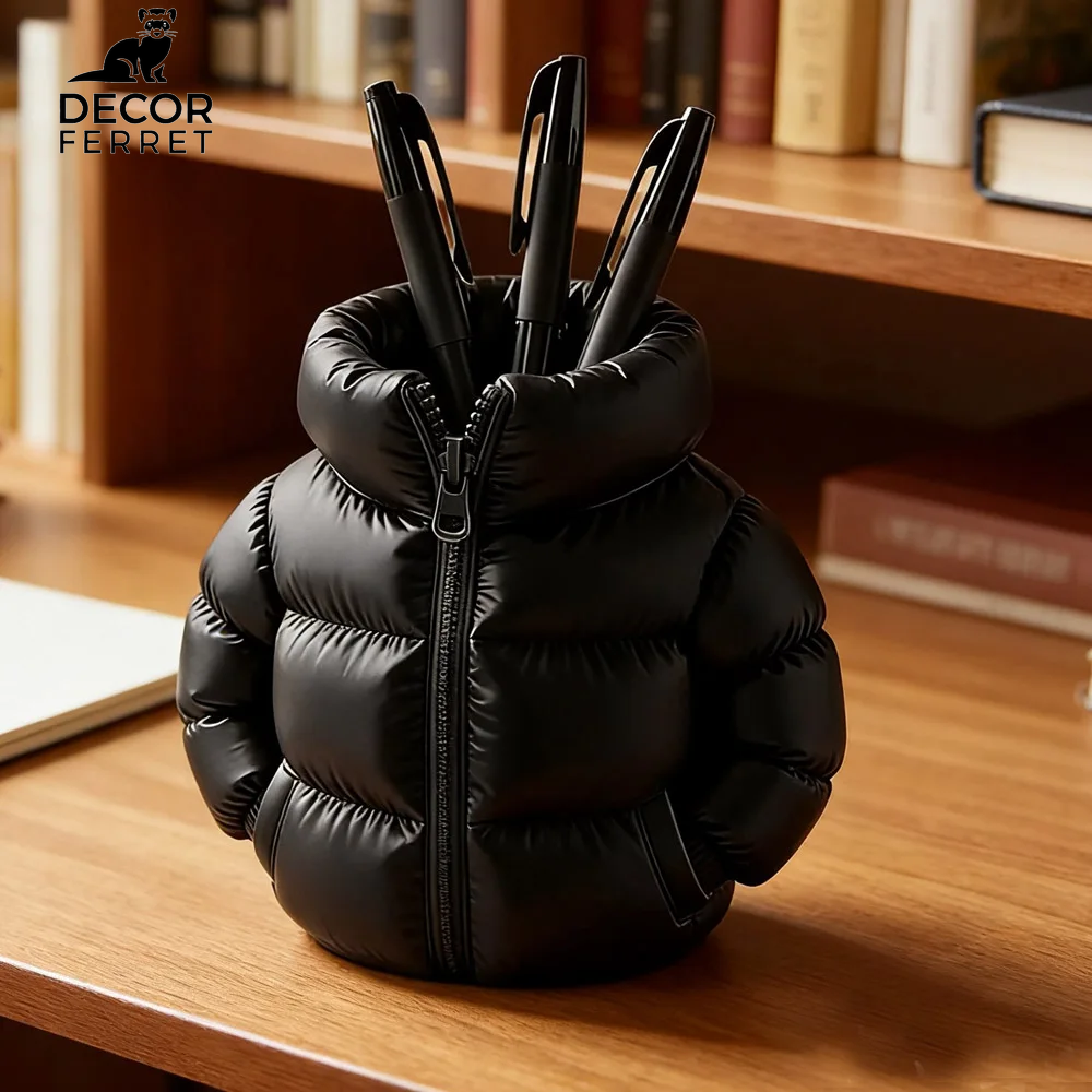 Cute 3D Printed down Jacket Design Pen Holder Creative Storage Desk Decoration Creative Desktop Storage Organizer