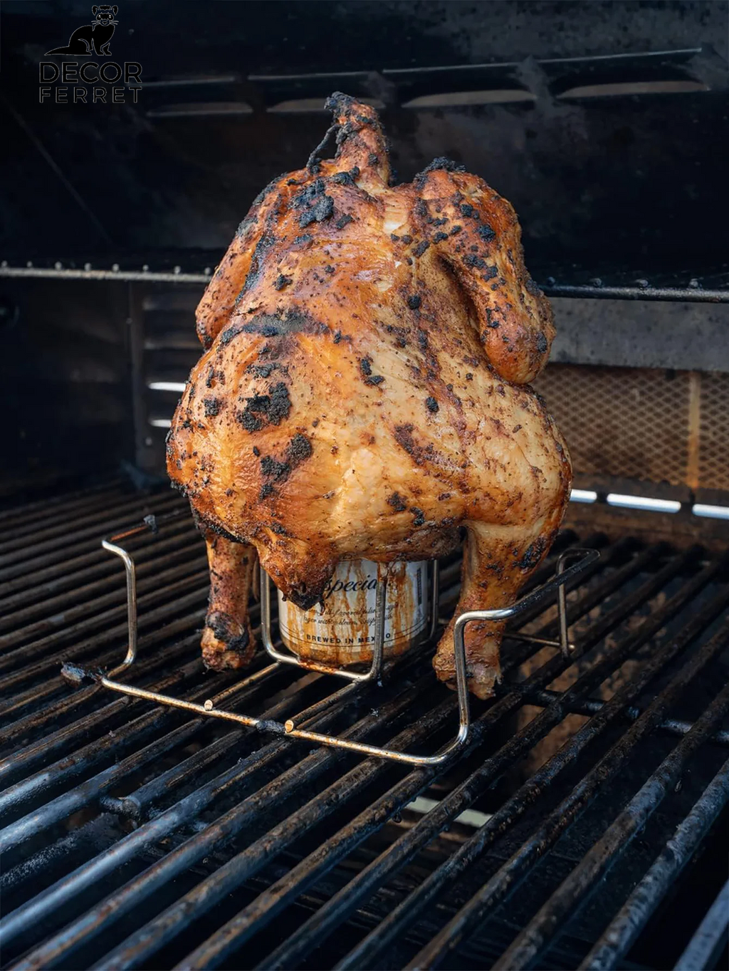 Beer Can Chicken Holder for Grill and Smoker, Premium Grade Stainless Steel Beer Chicken Stand with Handle