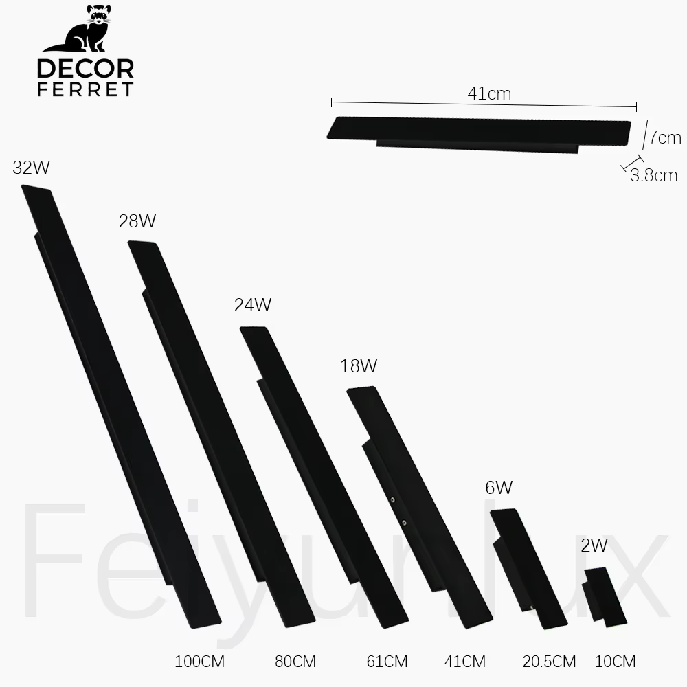 Waterproof LED Aluminum Wall Lamp for Outdoor and Bedroom Lighting, Available in 6W and 18W, Black Finish