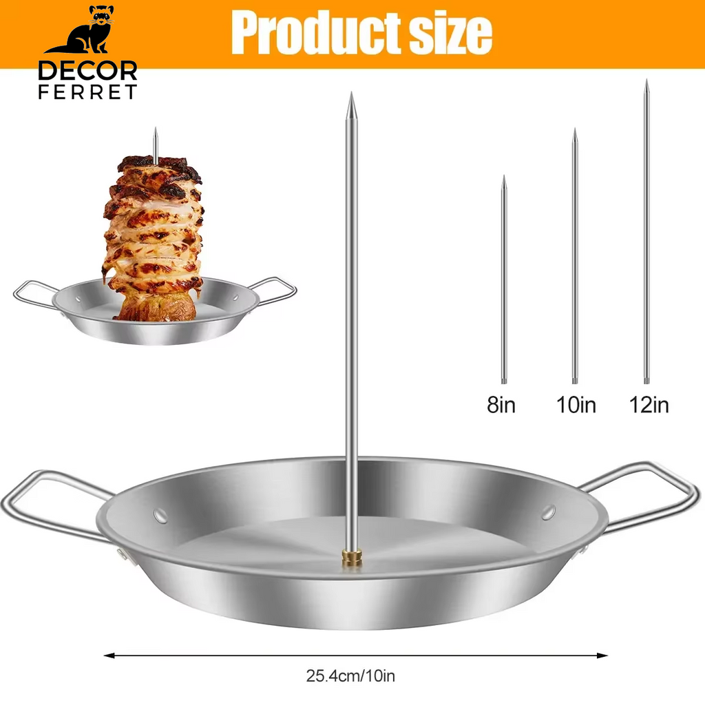 BBQ Vertical Meat Skewer Stainless Steel Roasting Meat Spit Skewers Brazilian Spikes Barbecue Grilling Rack Kitchen Accessories