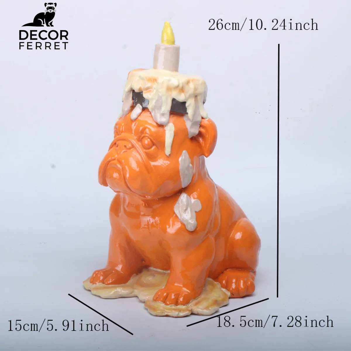 Balloon Dog Sculpture with Icecream Cone & Cake Design, Creative Bull Statue for Home Decor
