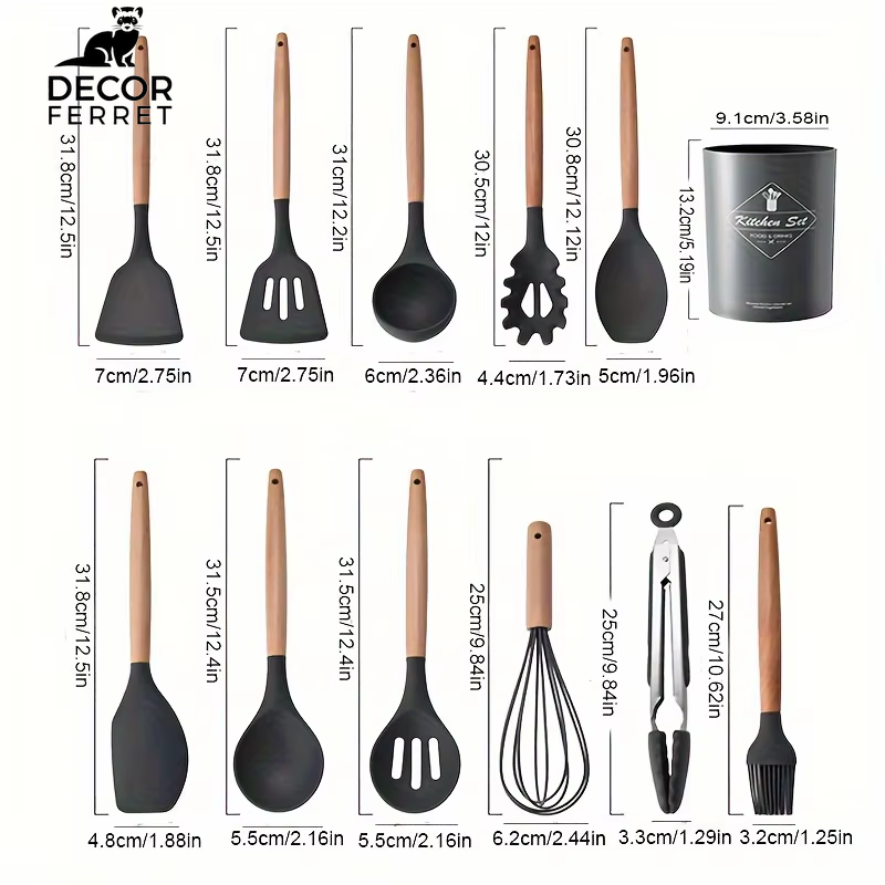 12-Piece Silicone Kitchen Utensil Set