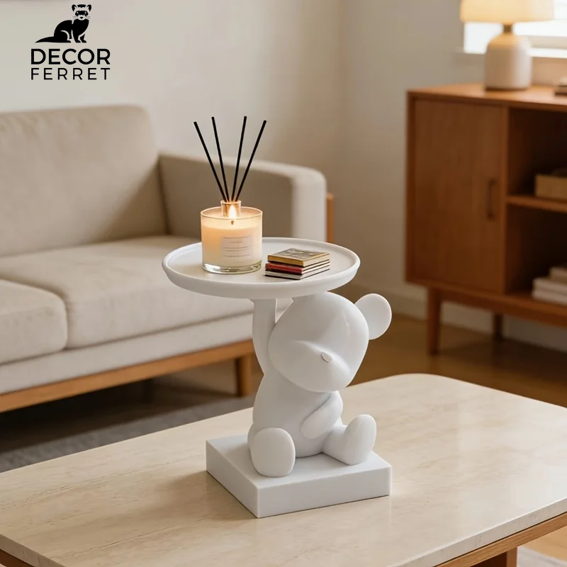 1PC Cute Bear Trinket Dish – Multifunctional Small Storage Organizer for Desk, Nightstand – Adorable Home Decor & Birthday Gift