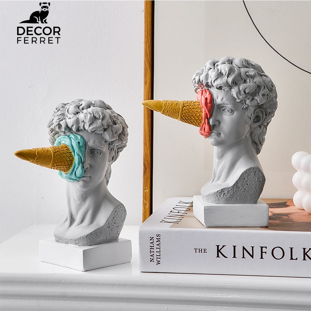 Modern Nordic Figure Ornament Ice Cream David Figurine Home Decor Sculpture Office Bookshelf Desktop Art Decoration David Statue