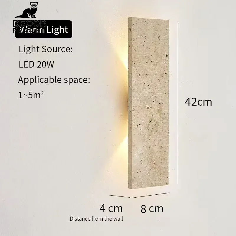 Outdoor Waterproof LED Wall Lamp with Natural Stone Design