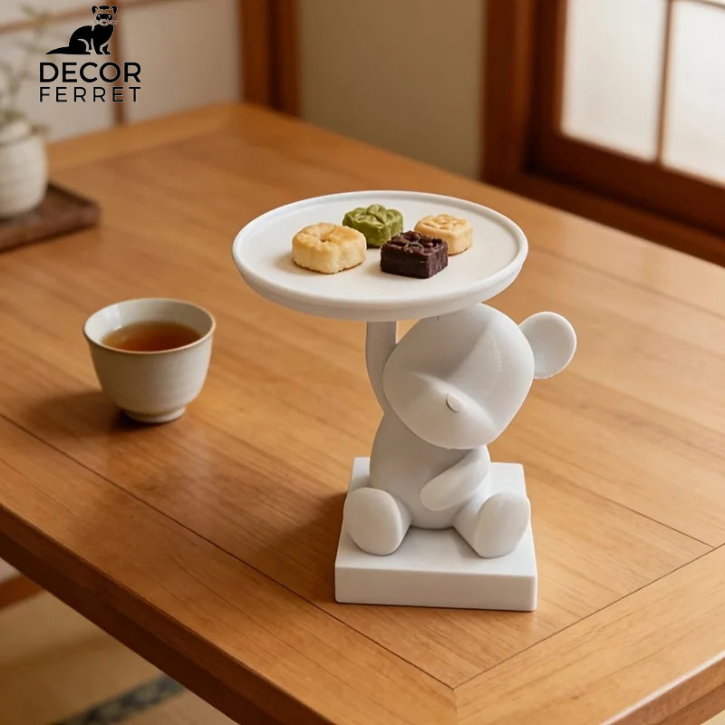 1PC Cute Bear Trinket Dish – Multifunctional Small Storage Organizer for Desk, Nightstand – Adorable Home Decor & Birthday Gift