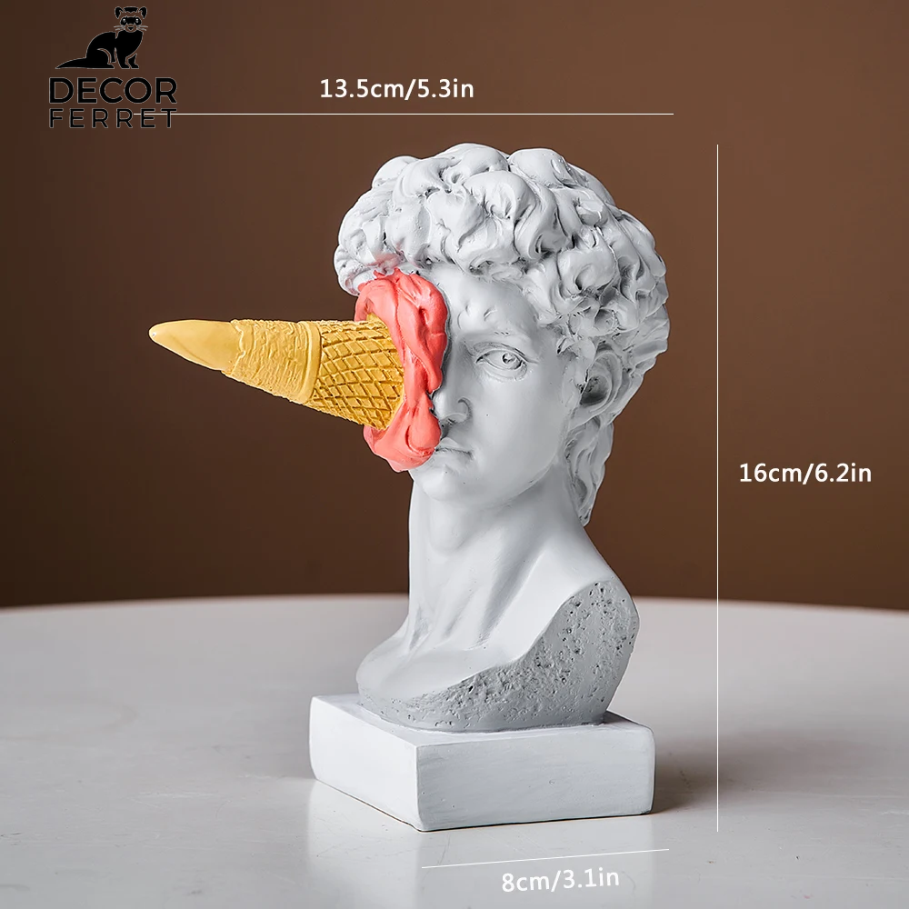 Modern Nordic Figure Ornament Ice Cream David Figurine Home Decor Sculpture Office Bookshelf Desktop Art Decoration David Statue