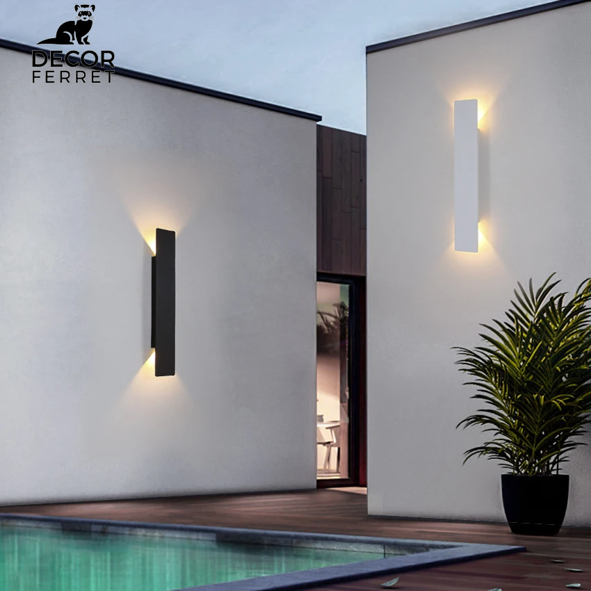 Waterproof LED Aluminum Wall Lamp for Outdoor and Bedroom Lighting, Available in 6W and 18W, Black Finish