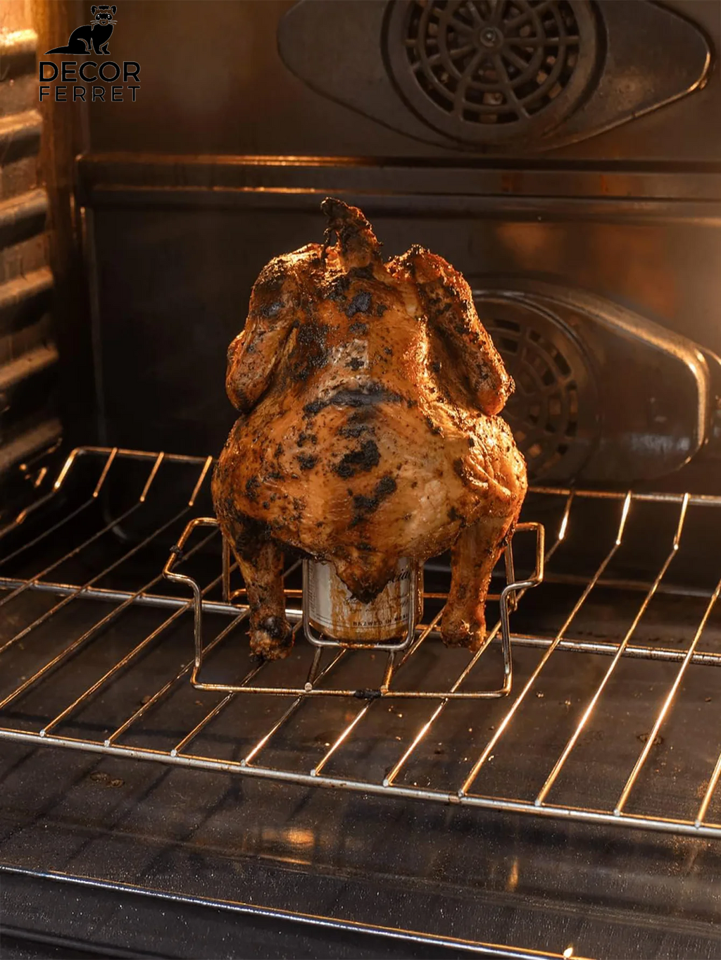 Beer Can Chicken Holder for Grill and Smoker, Premium Grade Stainless Steel Beer Chicken Stand with Handle