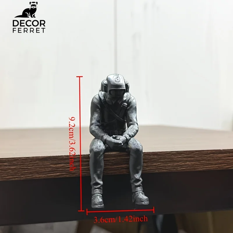 Nautical Deep Sea Diver Figurine Seated Scuba 3D Printed Diver Home Desk Statue Handicraft Ornament Ocean Theme Home Decor Gifts
