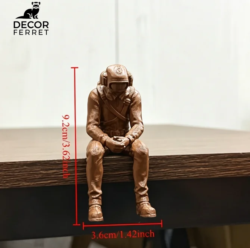 Nautical Deep Sea Diver Figurine Seated Scuba 3D Printed Diver Home Desk Statue Handicraft Ornament Ocean Theme Home Decor Gifts