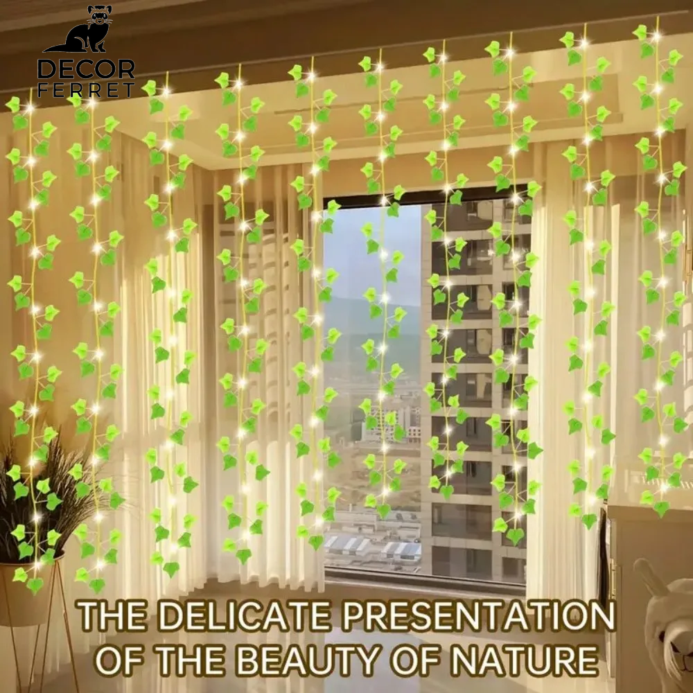 3M 100 LED USB Ivy Leaf Curtain String Lights for Indoor and Outdoor Decor