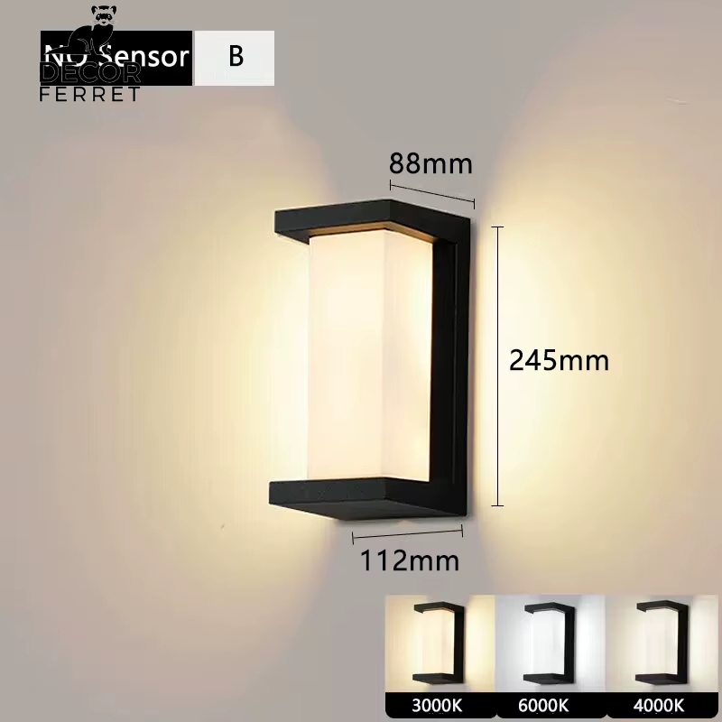 LED Outdoor Wall Light with Motion Sensor - Waterproof Porch and Garden Lighting