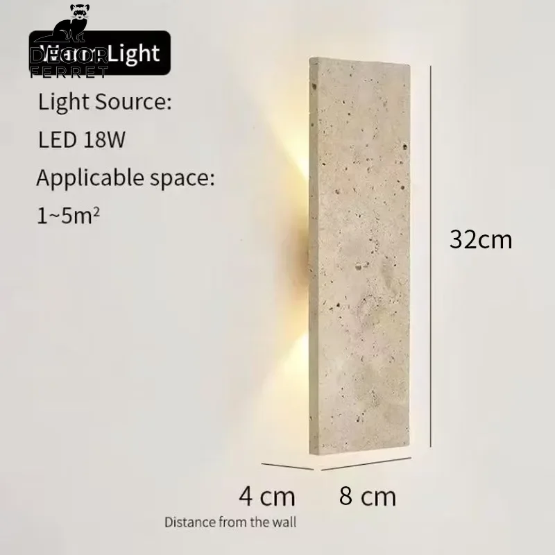 Outdoor Waterproof LED Wall Lamp with Natural Stone Design