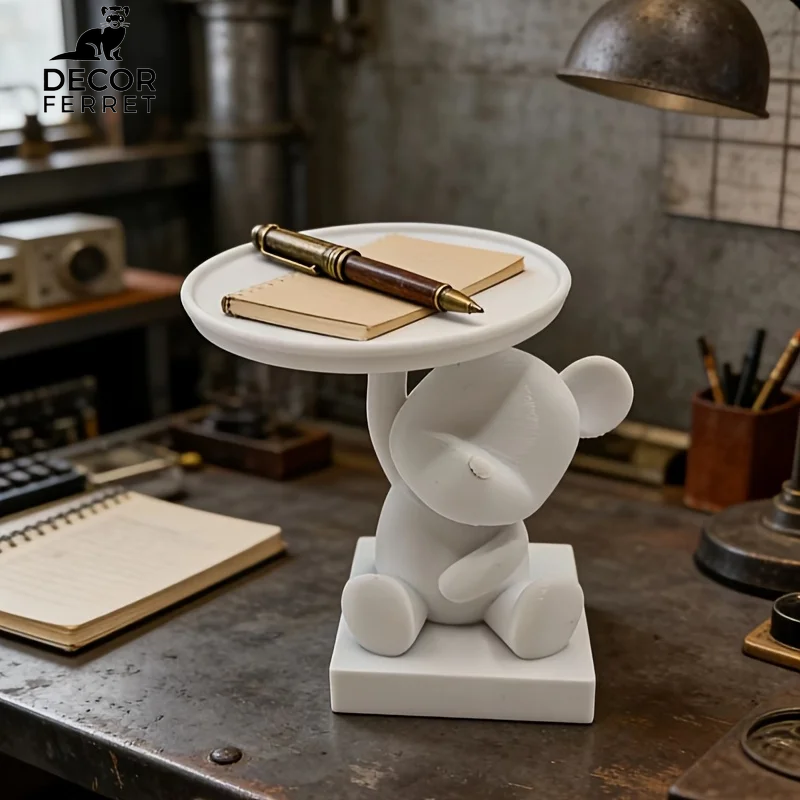 1PC Cute Bear Trinket Dish – Multifunctional Small Storage Organizer for Desk, Nightstand – Adorable Home Decor & Birthday Gift