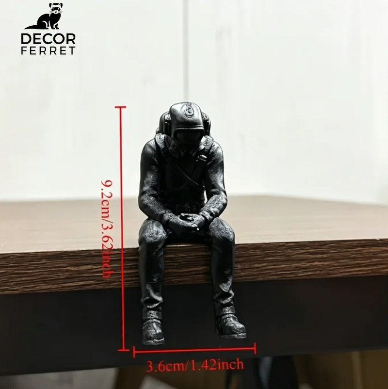 Nautical Deep Sea Diver Figurine Seated Scuba 3D Printed Diver Home Desk Statue Handicraft Ornament Ocean Theme Home Decor Gifts