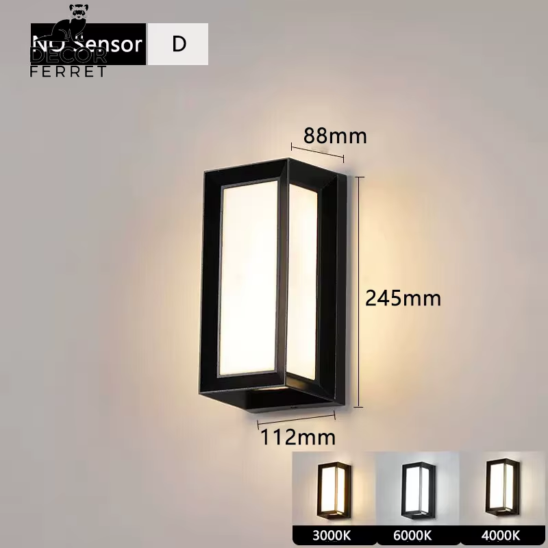 LED Outdoor Wall Light with Motion Sensor - Waterproof Porch and Garden Lighting