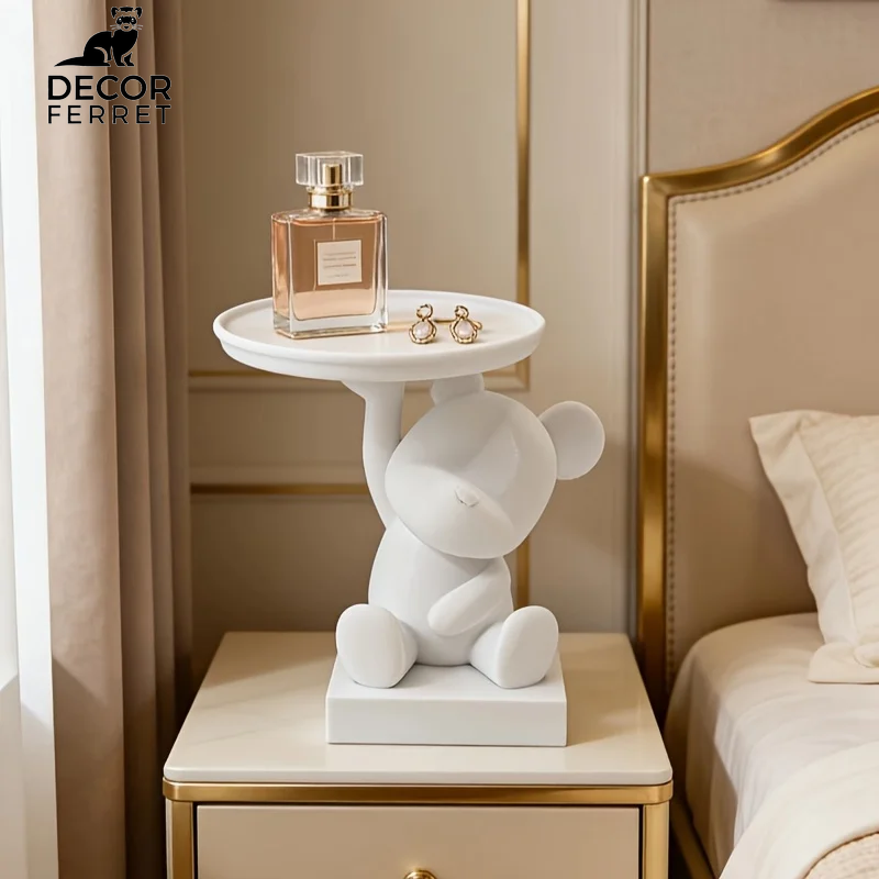 1PC Cute Bear Trinket Dish – Multifunctional Small Storage Organizer for Desk, Nightstand – Adorable Home Decor & Birthday Gift